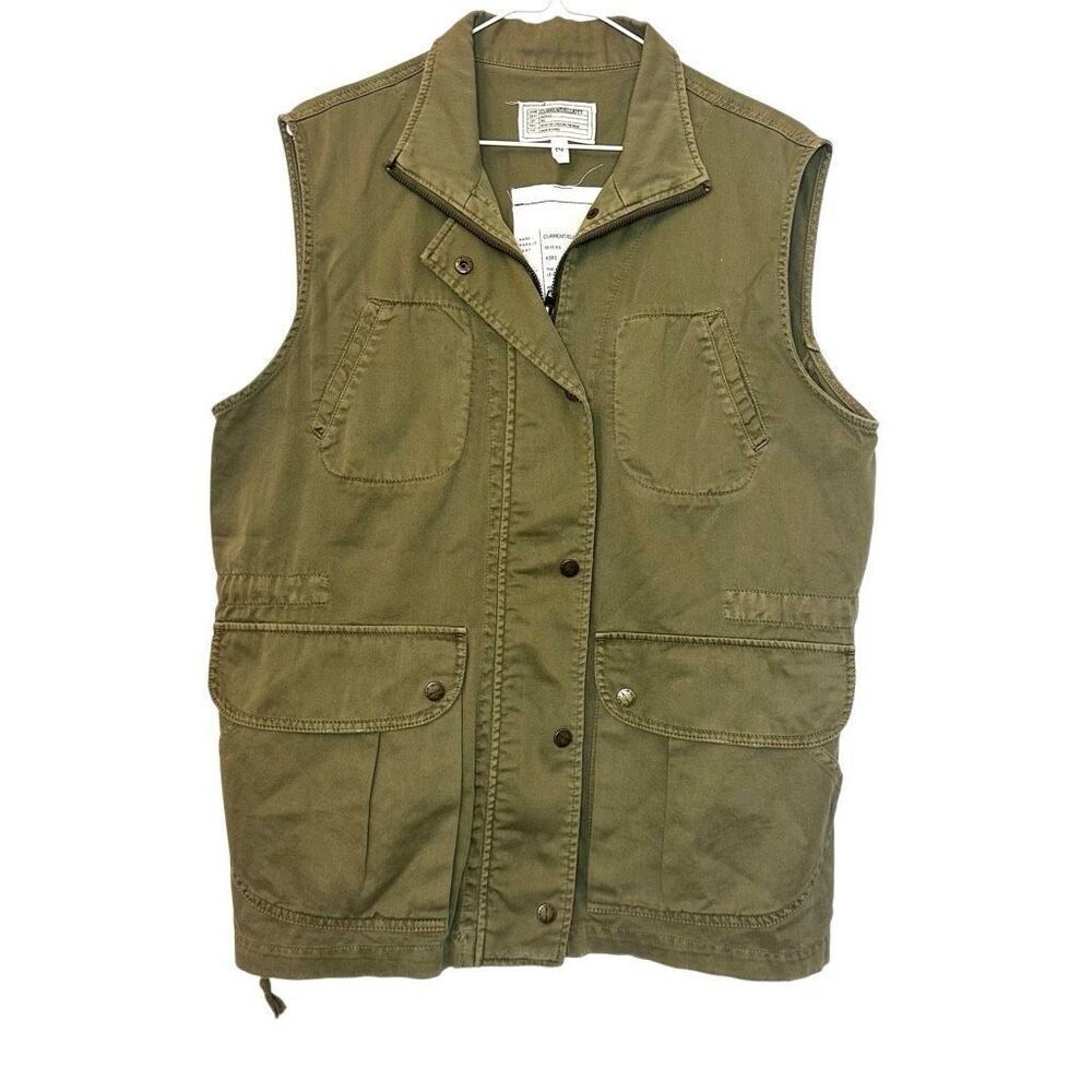 Current Elliott 100% Cotton Collared An Easy Military Vest Army Green Size 2
